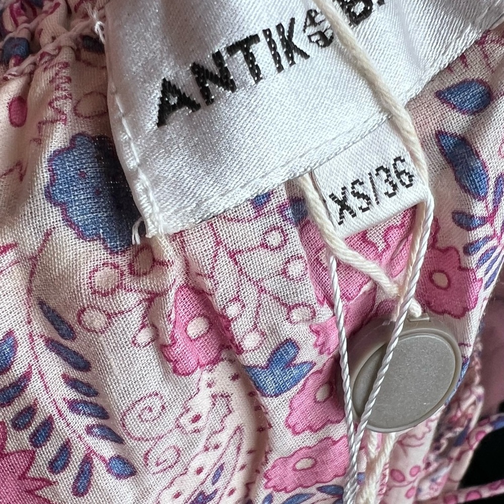 NWT Antik Batik Helene Cotton Long Sundress Light Pink Floral Print Size XS - Picture 9 of 15